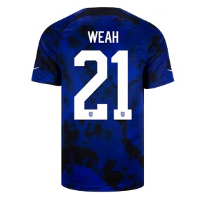 Forenede Stater Timothy Weah #21 Udebanetrøje VM 2022 Kort ærmer